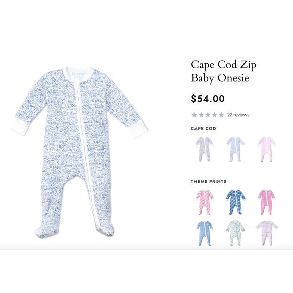 Joy Street Cape Cod Zip Baby Footie Blue Newborn - Picture 6 of 8